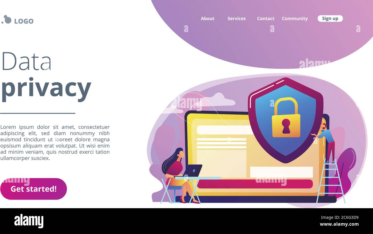 Data privacy concept landing page Stock Vector Image & Art - Alamy