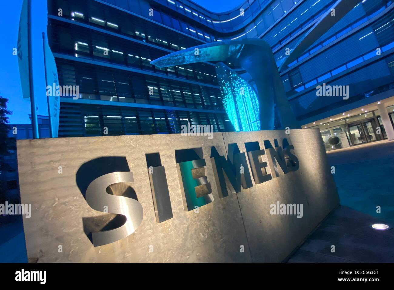 Munich, Deutschland. 09th July, 2020. Exterior view of Siemens headquarters, building Munich, Deutschland. 09th July, 2020. Exterior view of Siemens headquarters, building