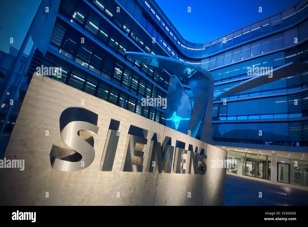 Munich, Deutschland. 09th July, 2020. Exterior view of Siemens headquarters, building