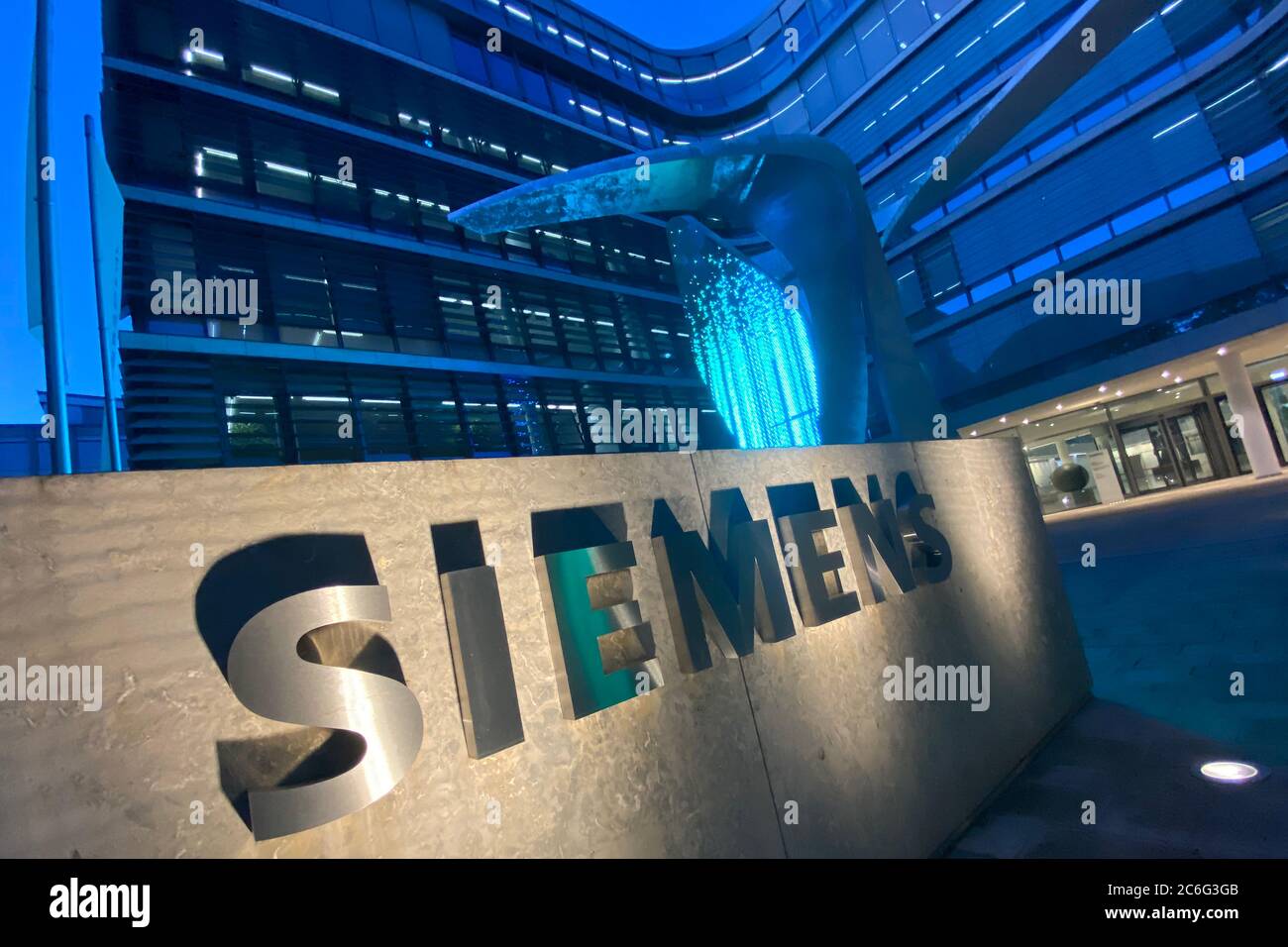Munich, Deutschland. 09th July, 2020. Exterior view of Siemens headquarters, building Munich, Deutschland. 09th July, 2020. Exterior view of Siemens headquarters, building