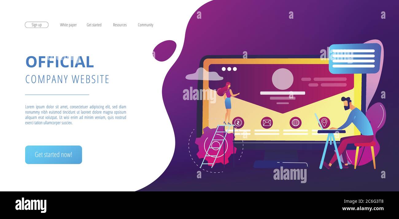 Corporate website concept landing page Stock Vector Image & Art - Alamy