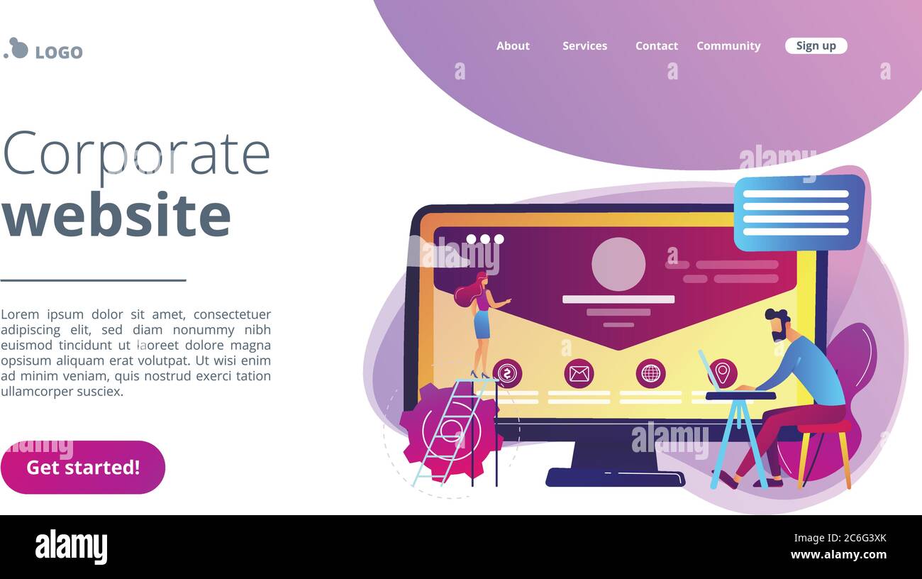 Corporate website concept landing page Stock Vector Image & Art - Alamy