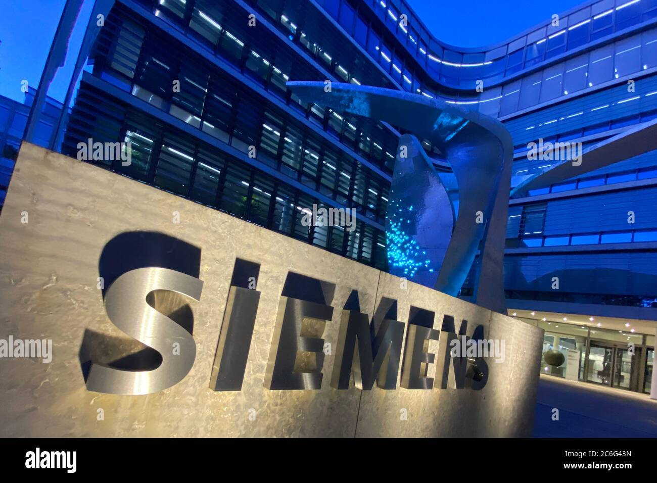 Munich, Deutschland. 09th July, 2020. Exterior view of Siemens headquarters, building