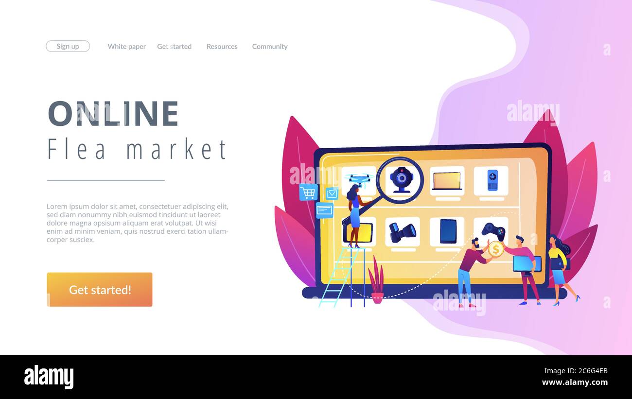 Online flea market concept landing page Stock Vector Image & Art Alamy