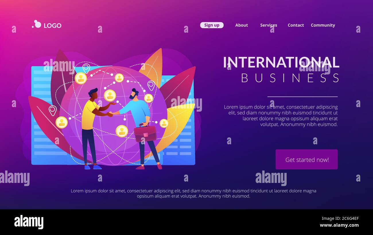 International business concept landing page Stock Vector Image & Art