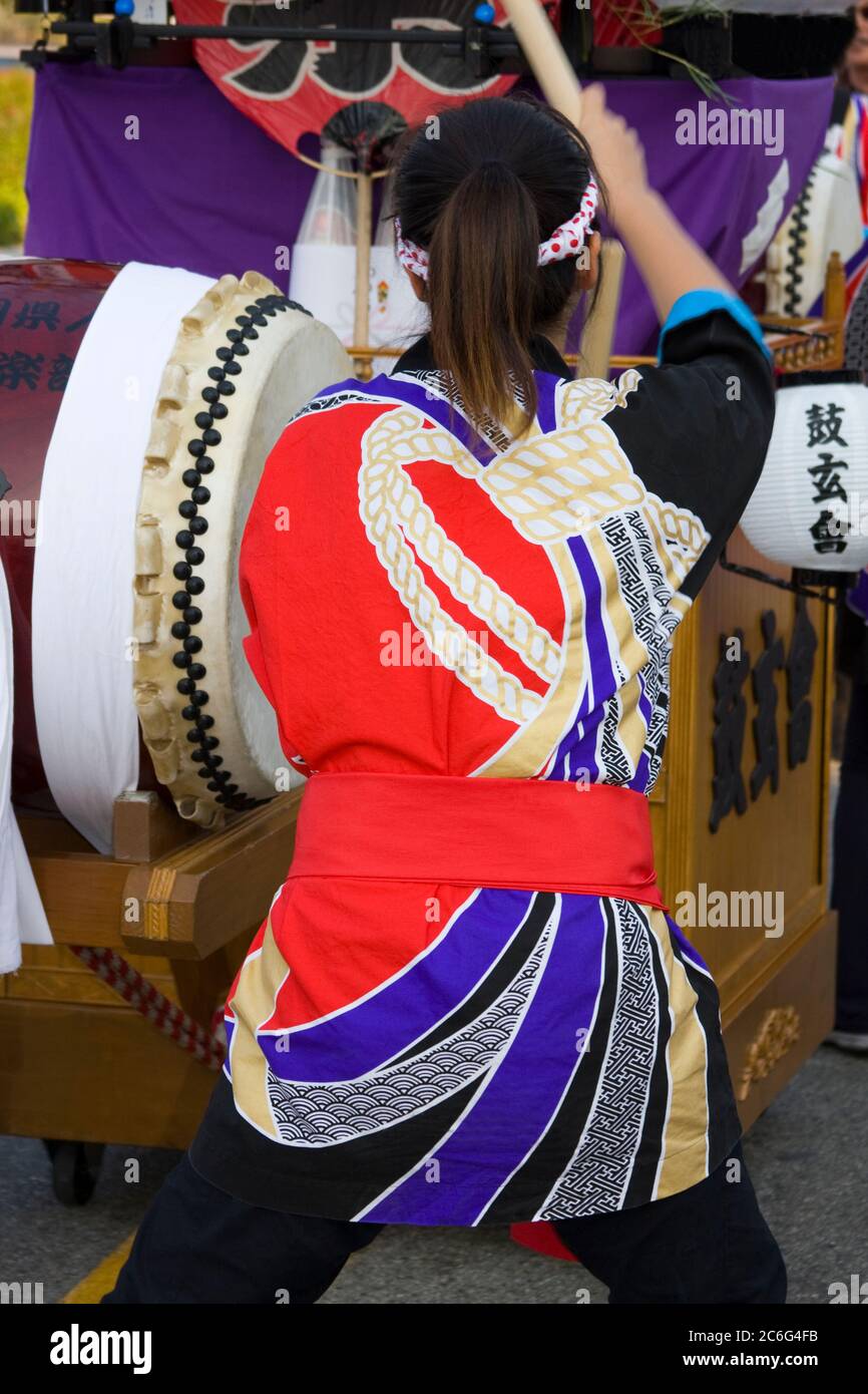 Taiko Drummer, Nisei Week Japanese Festival, Little Tokyo, Los Angeles
