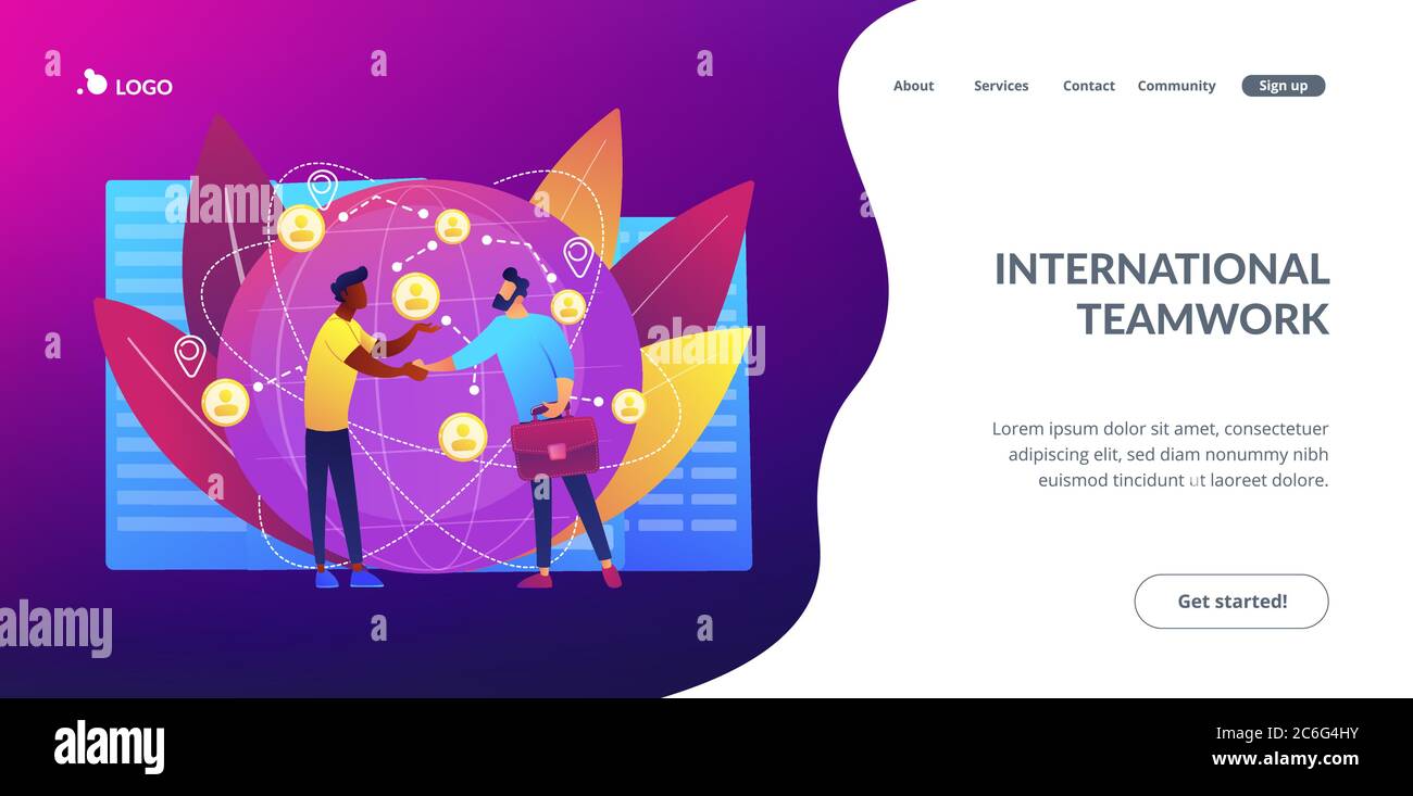 International business concept landing page Stock Vector Image & Art ...