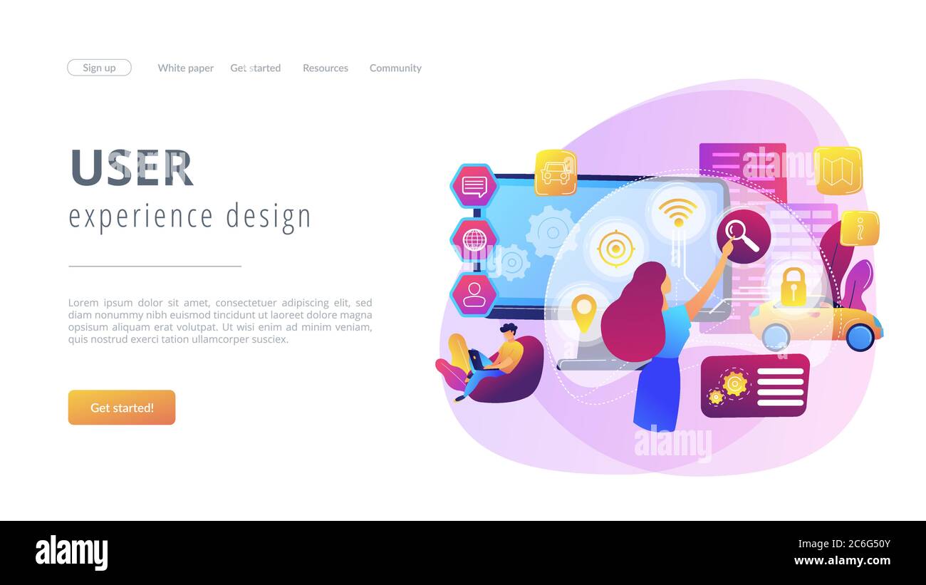Intelligent interface concept landing page Stock Vector