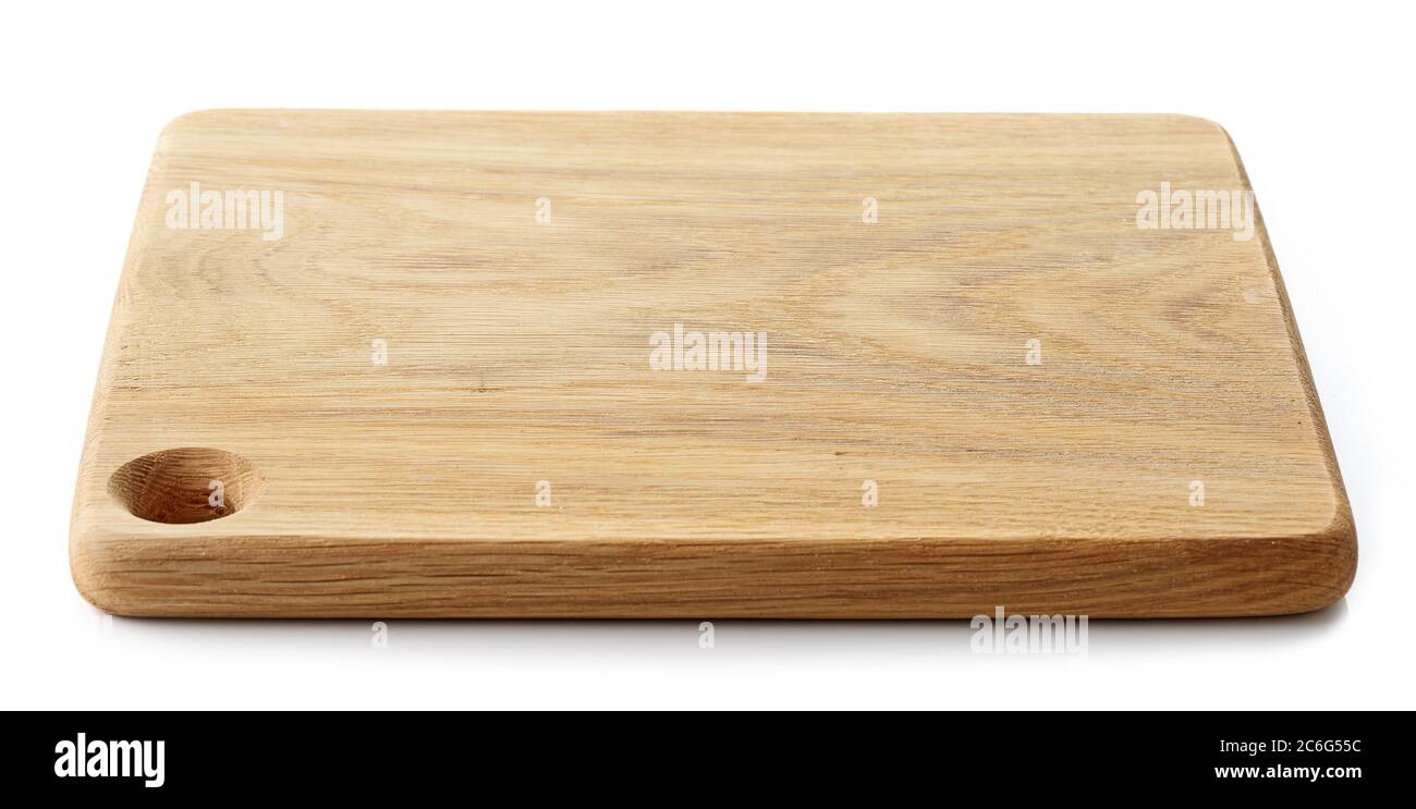 wooden cutting board isolated on white background Stock Photo - Alamy