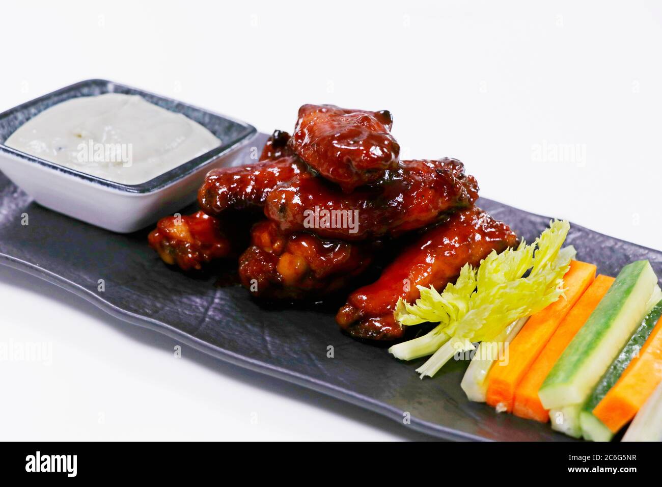 buffalo chicken wings with blue cheese dip and crunchy vegetable Stock