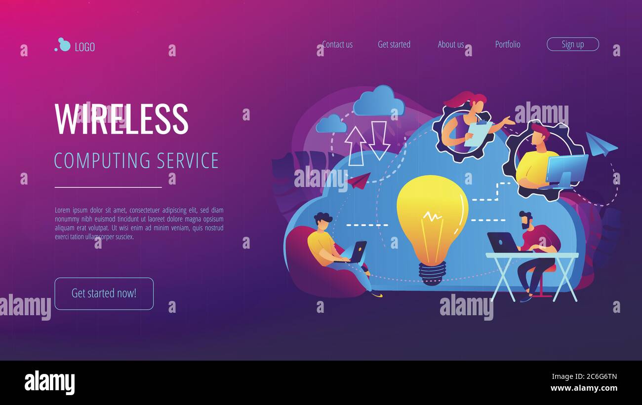 Cloud collaborationconcept landing page Stock Vector Image & Art - Alamy