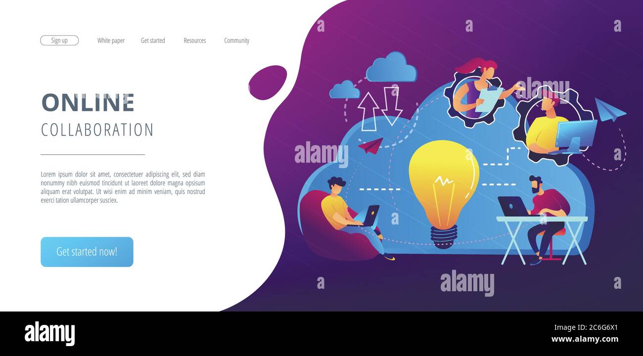 Cloud collaborationconcept landing page Stock Vector Image & Art - Alamy