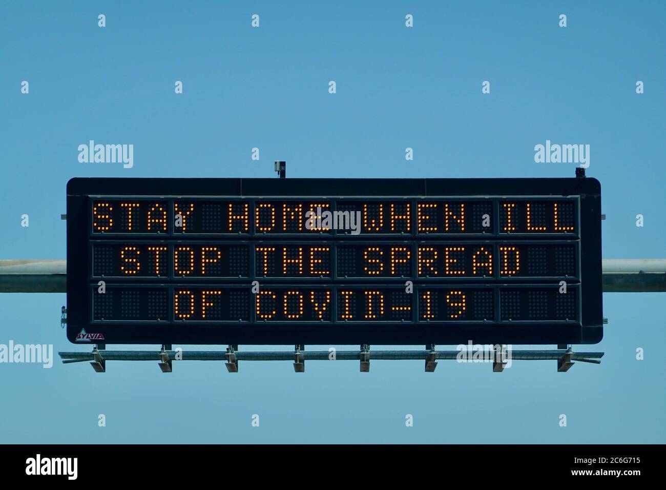 Street signs on the highway show awareness and warnings for the ...
