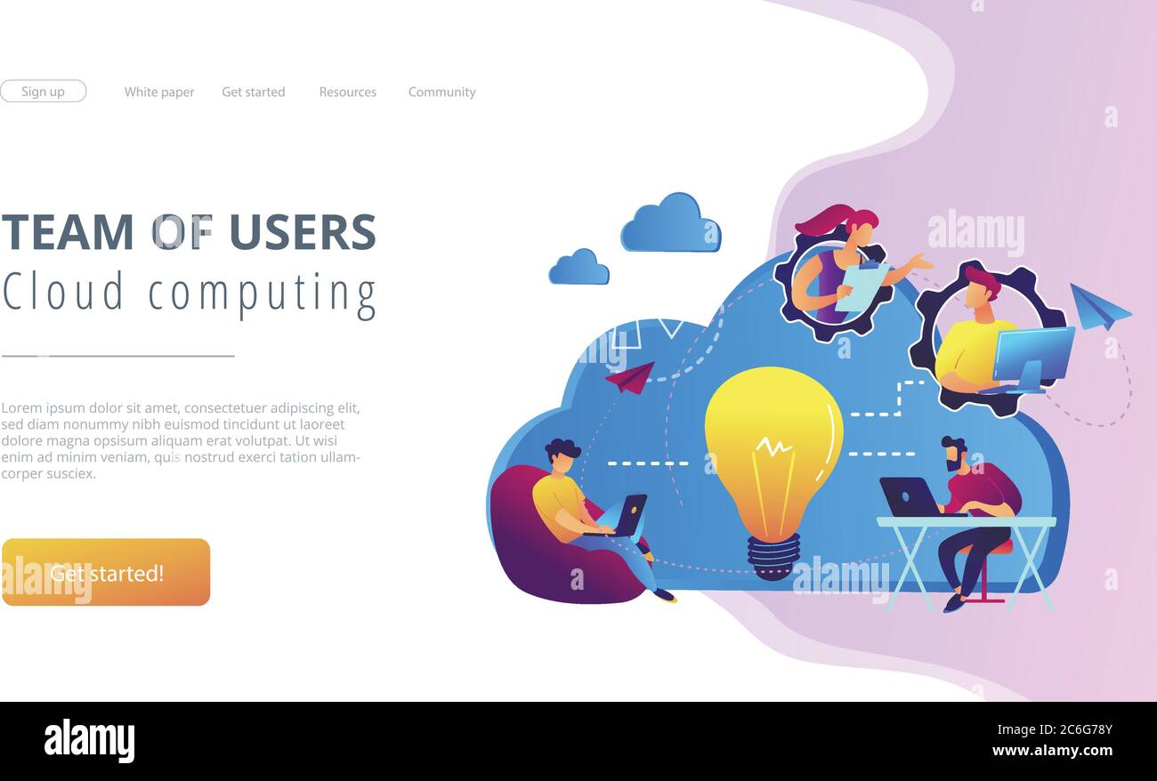 Cloud collaborationconcept landing page Stock Vector Image & Art - Alamy
