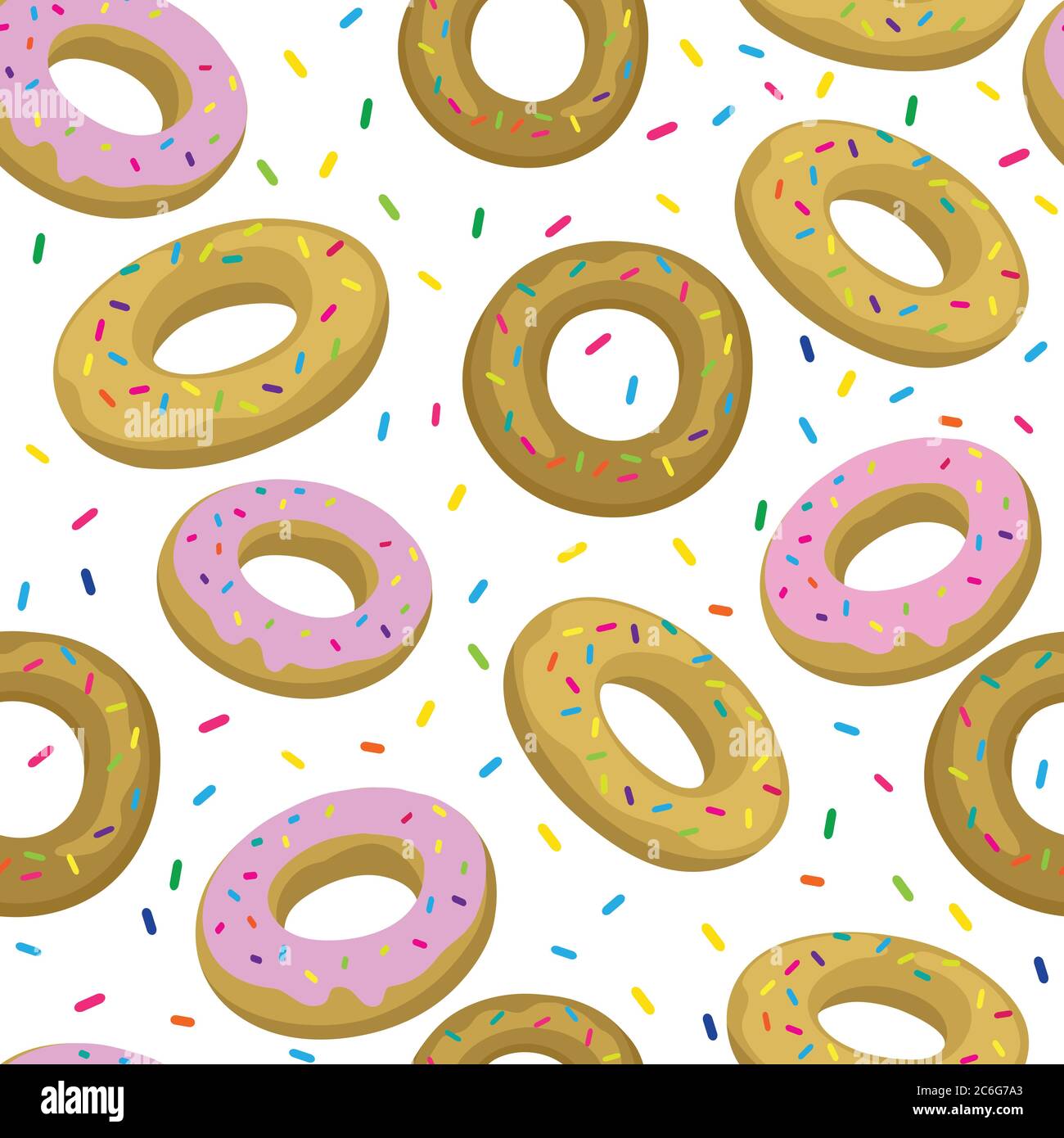 Seamless pattern with sweet donuts. Stock Vector