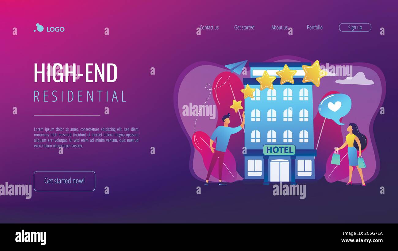 Boutique Hotel Concept Landing Page Stock Vector Image Art Alamy