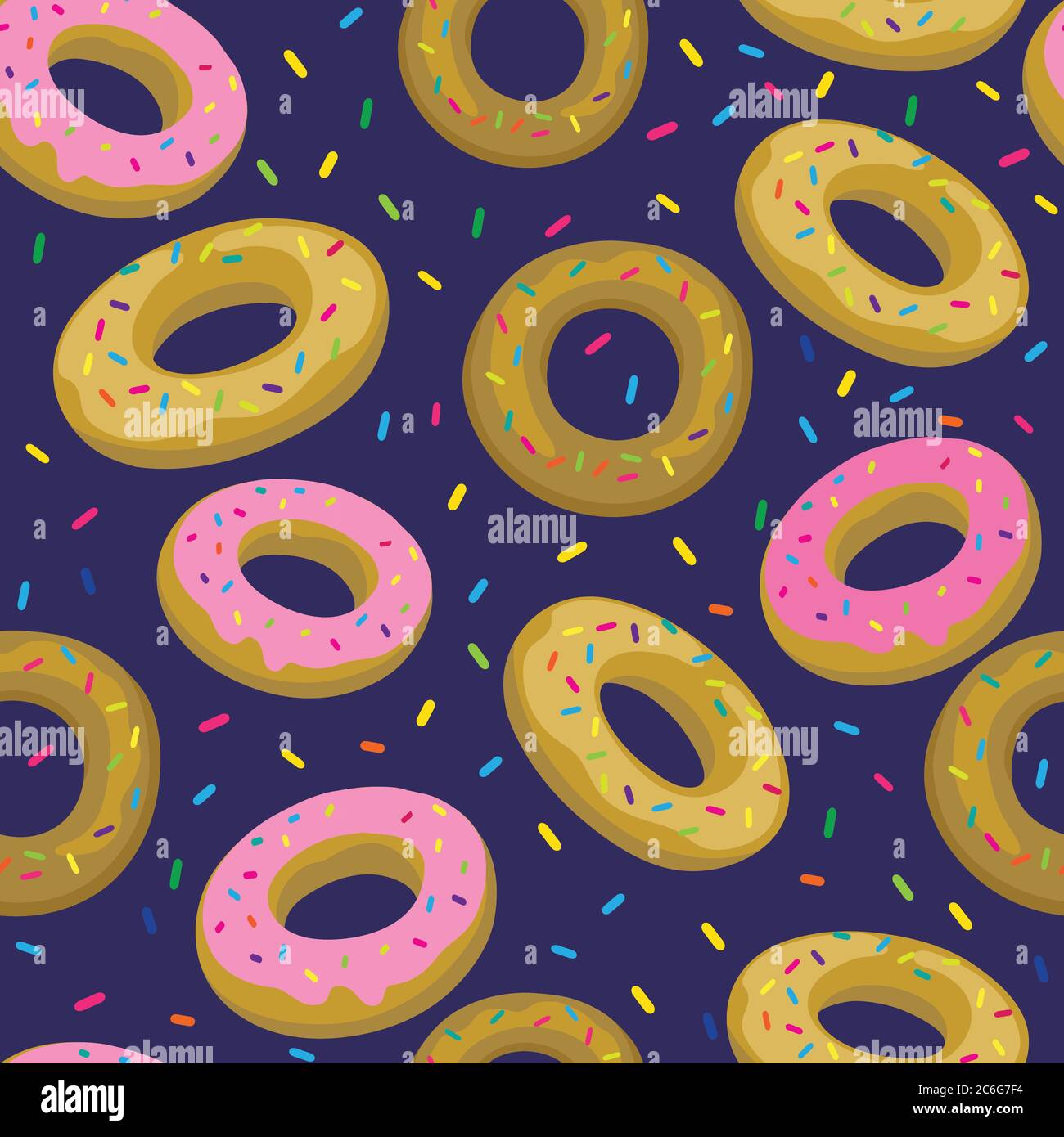 Seamless pattern with sweet donuts. Stock Vector