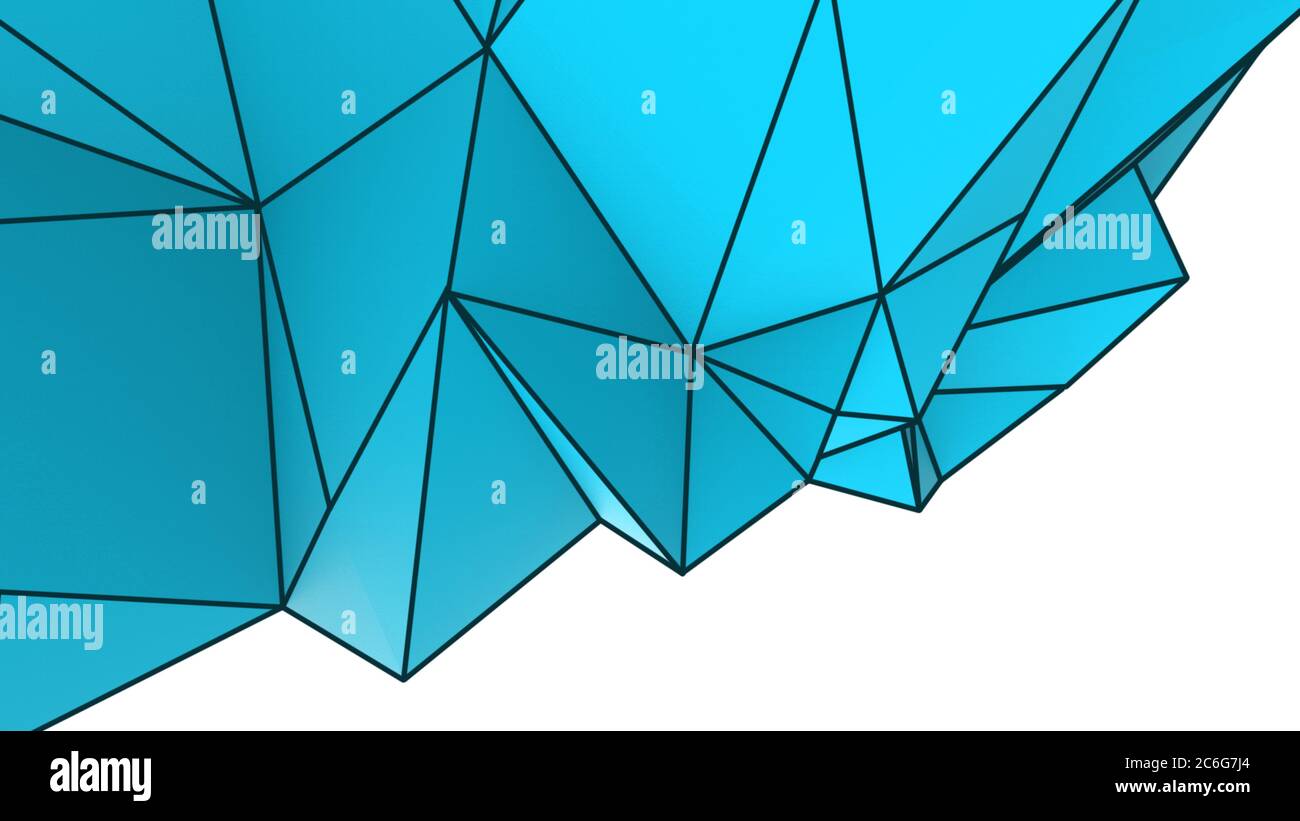 Azure abstract modern crystal background. Polygon, Line, Triangle