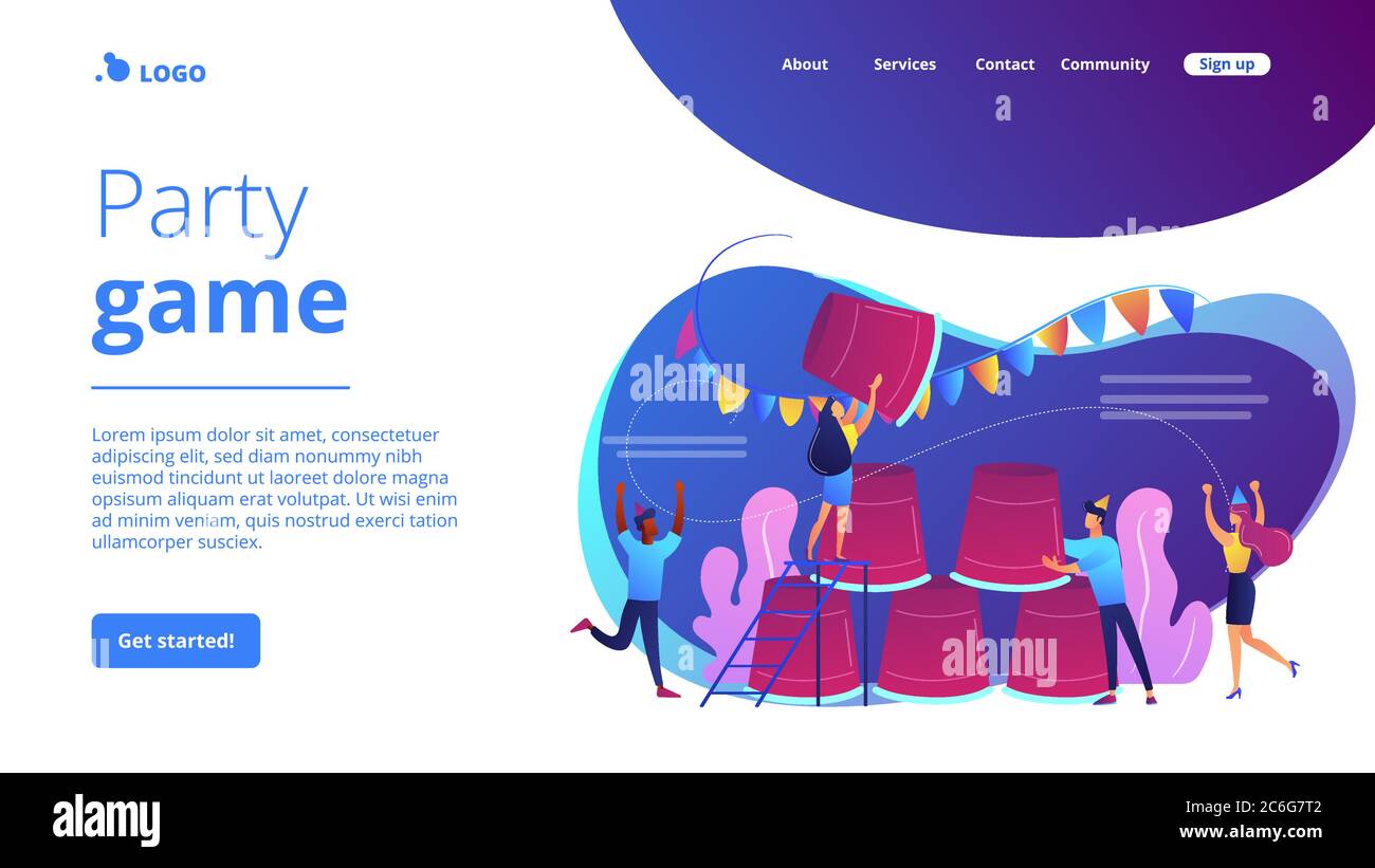 Party game concept landing page Stock Vector Image & Art Alamy