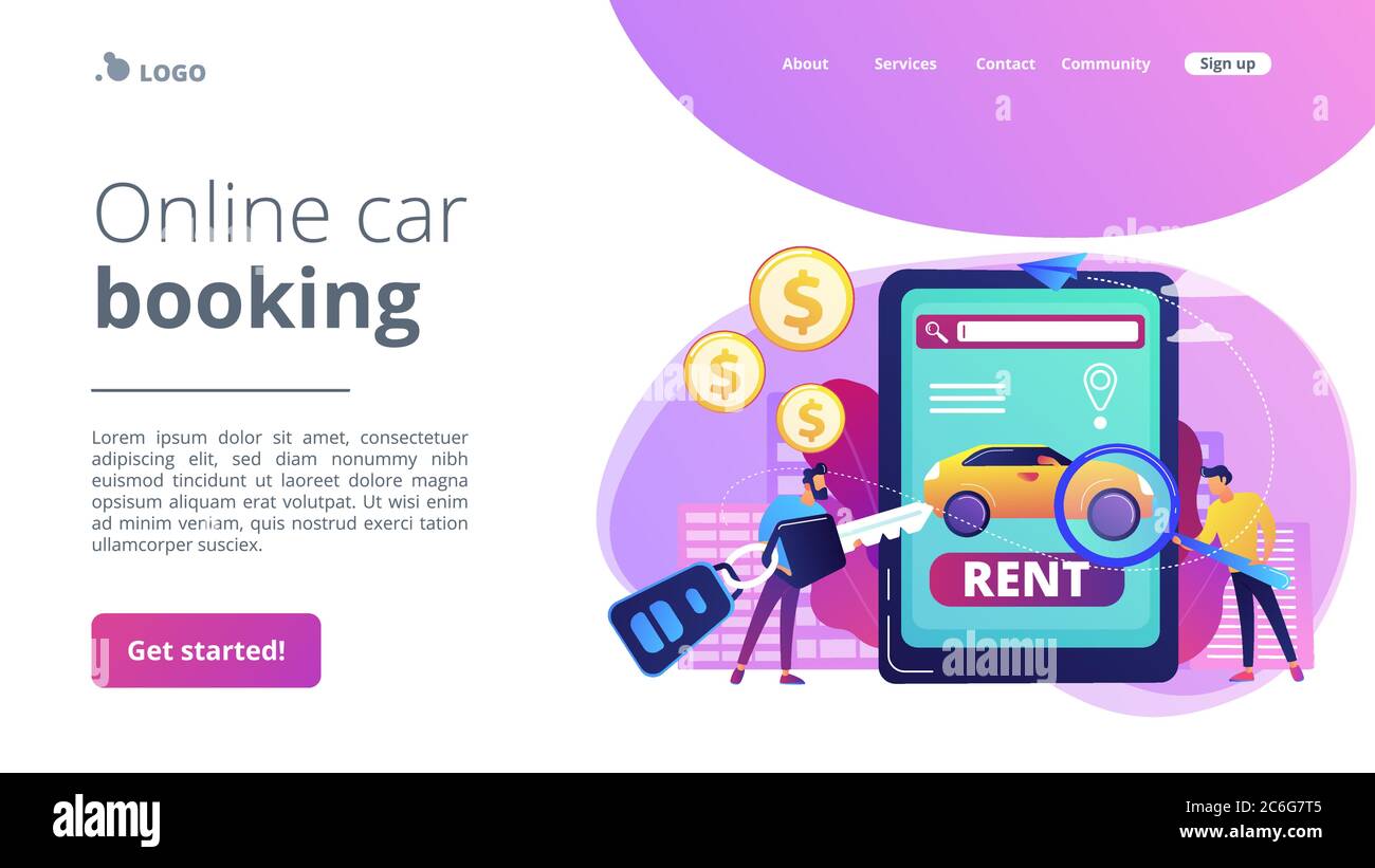 Rental car service concept landing page Stock Vector Image & Art Alamy