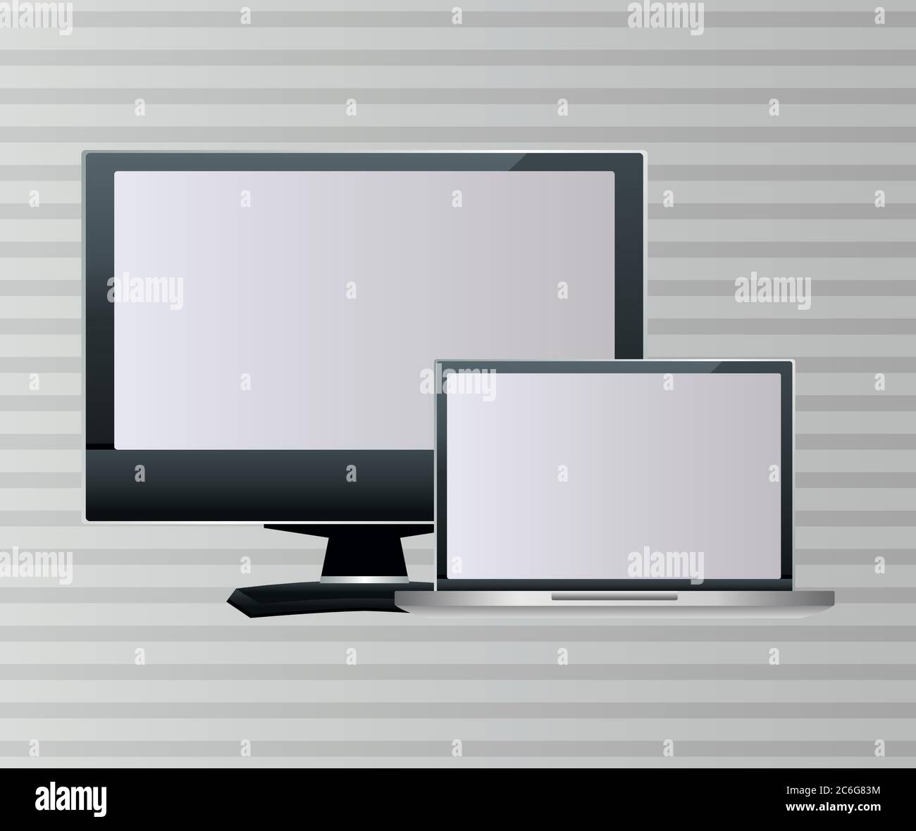laptop and desktop computers portables digital devices vector ...