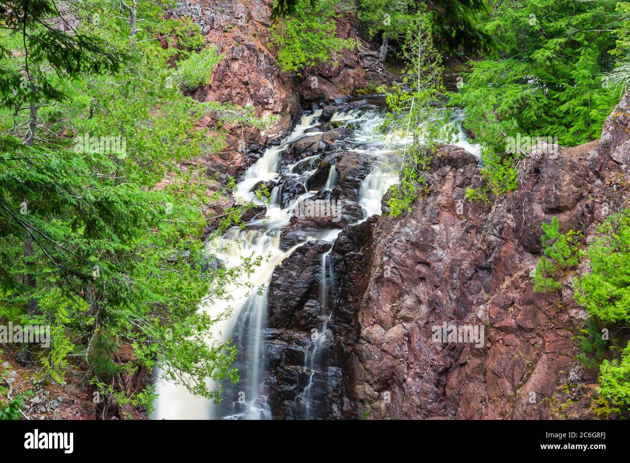 Brownstone Falls in Copper Falls State Park, Mellen, Wisconsin Stock