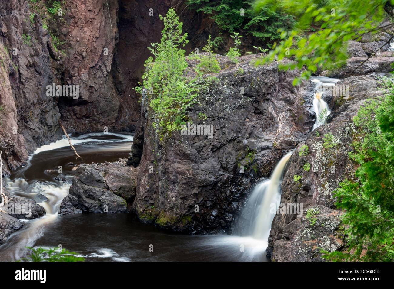 Copper Falls in Copper Falls State Park, Mellen, Wisconsin Stock Photo