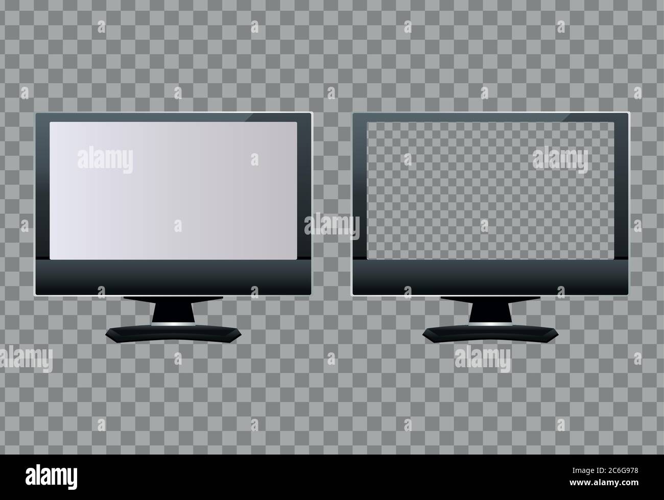 desktops computers monitors devices digital vector illustration design