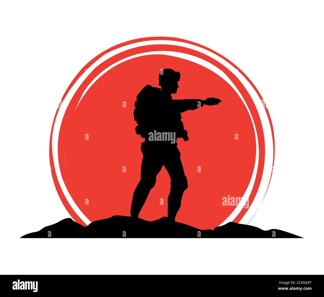 military soldier silhouette figure icon vector illustration design Stock Vector