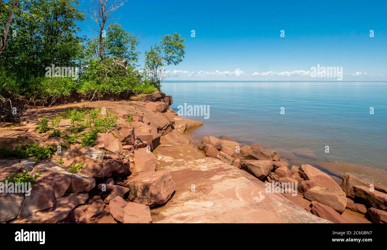 Wisconsin Lake Superior Lakeshore Stock Photo Alamy
