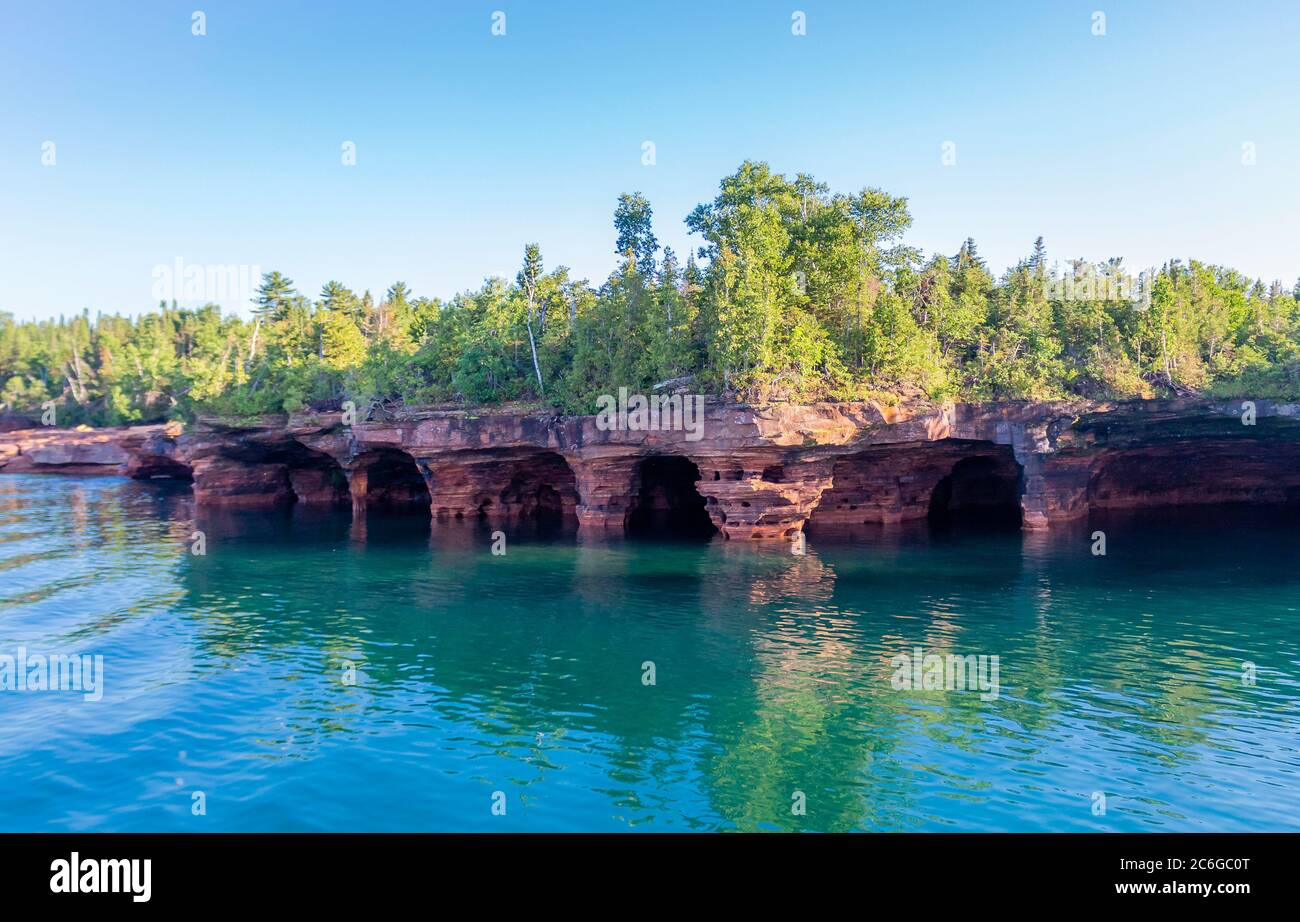 Beautiful Rock Formations and Sea Caves in the Apostle Islands National