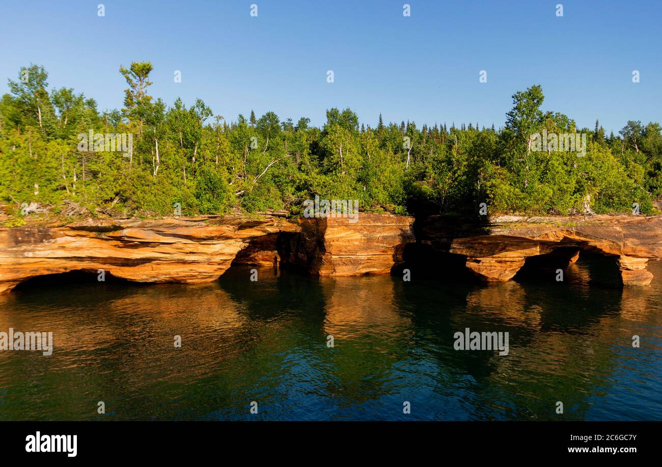 Beautiful Rock Formations and Sea Caves in the Apostle Islands National