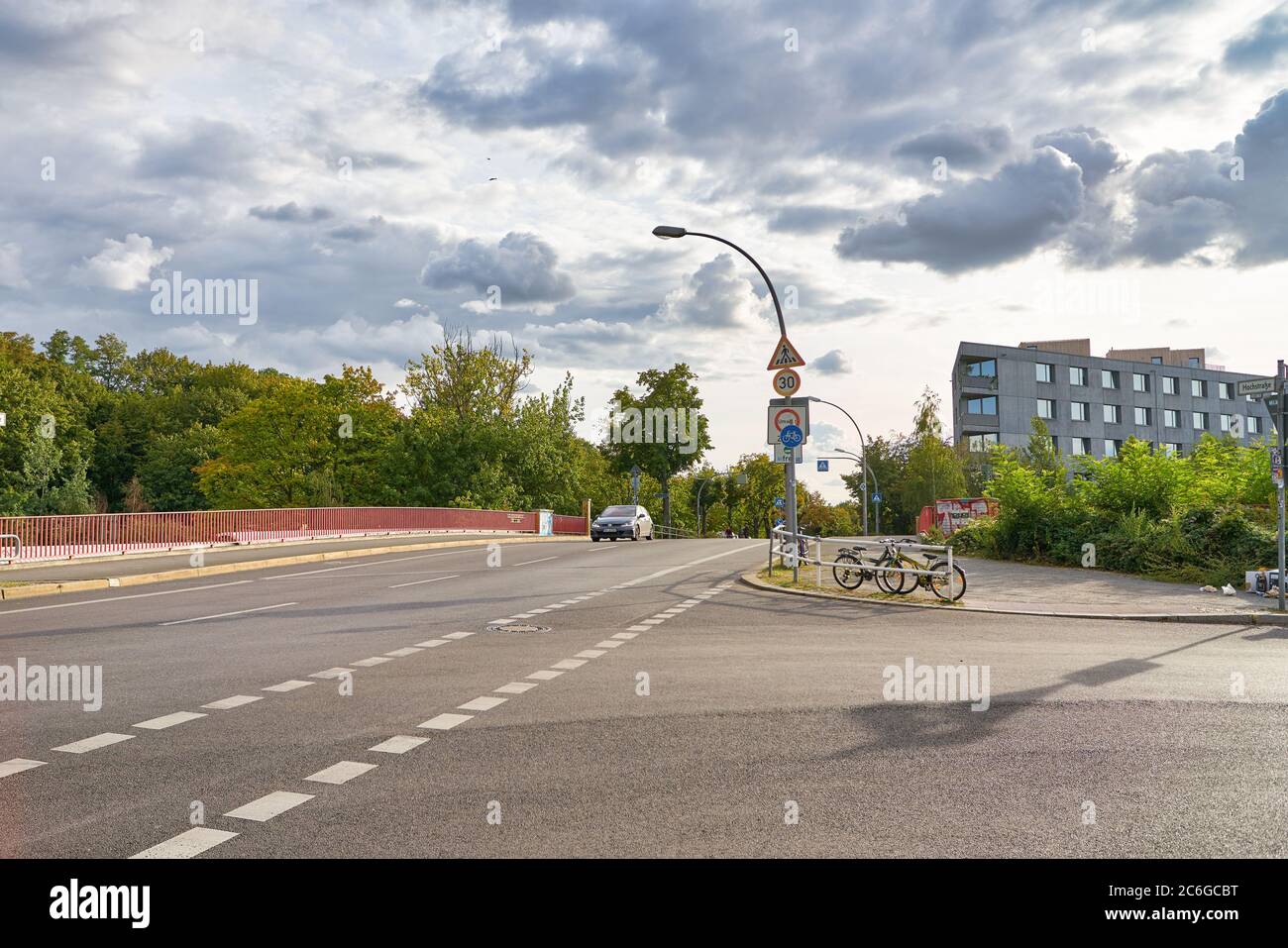 BERLIN, GERMANY - CIRCA SEPTEMBER, 2019: street level view of a road in ...