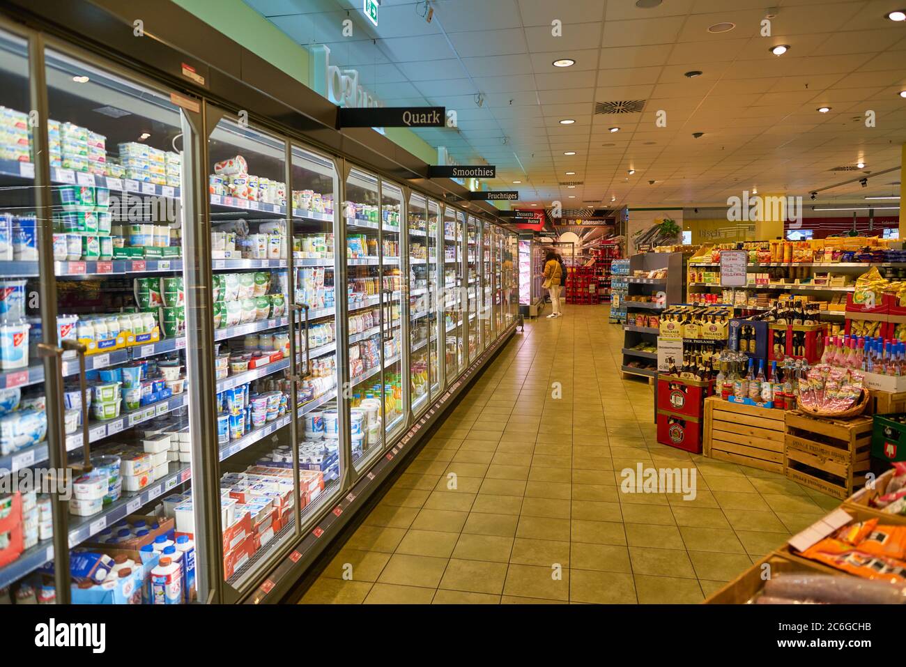 BERLIN, GERMANY - CIRCA SEPTEMBER, 2019: interior shot of Edeka supermarket in Berlin. Stock Photo