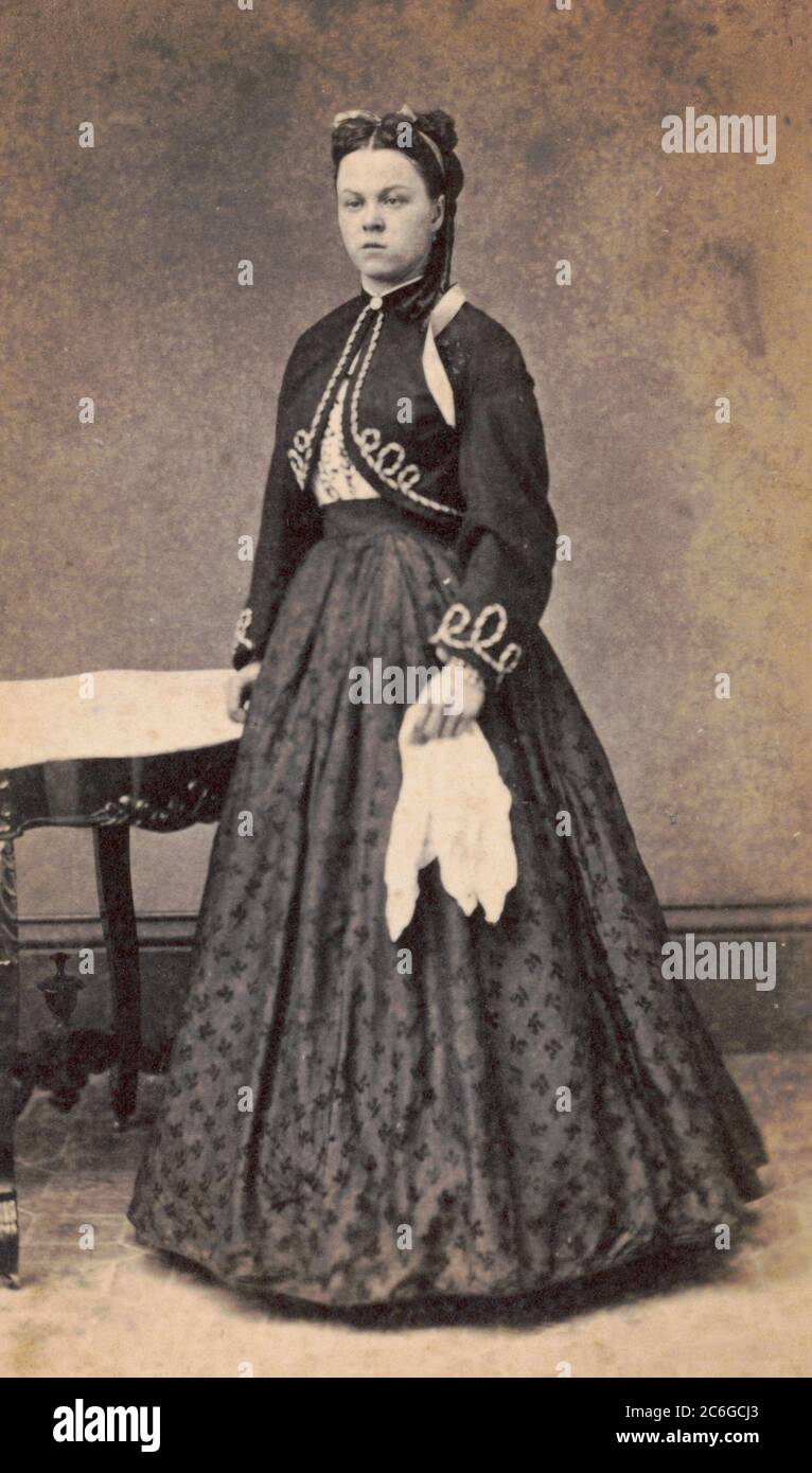 Sarah Jane Foster, Reconstruction missionary teacher to freedpeople at Martinsburg and Harpers Ferry, West Virginia. Photograph shows portrait of Sarah Jane Foster, who traveled from Maine to West Virginia in late 1865 to teach formerly enslaved people for Baptist sponsors and the American Missionary Association, and who died from yellow fever in 1868. Stock Photo