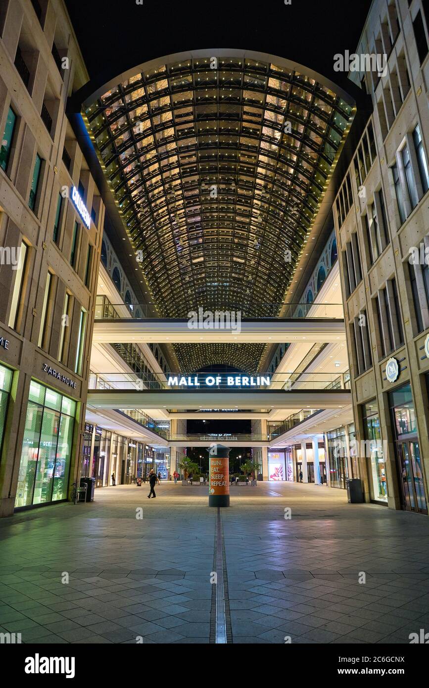 BERLIN, GERMANY - CIRCA SEPTEMBER, 2019: Mall of Berlin at nighttime. Stock Photo