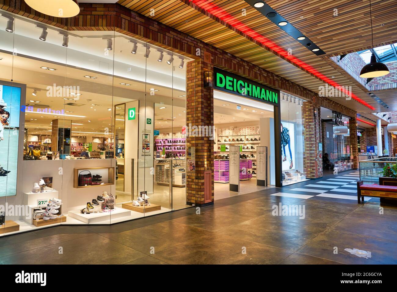 BERLIN, GERMANY - CIRCA SEPTEMBER, 2019: Deichmann storefront at Schultheiss Quartier in Berlin Stock Photo