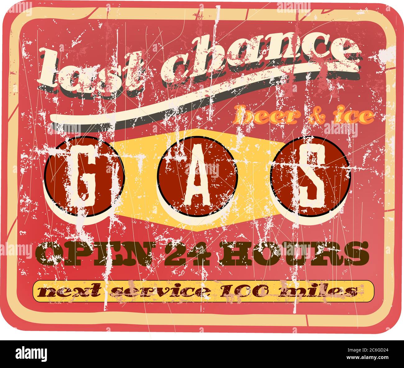 vintage route 66 gas sation sign, retro style vector illustration