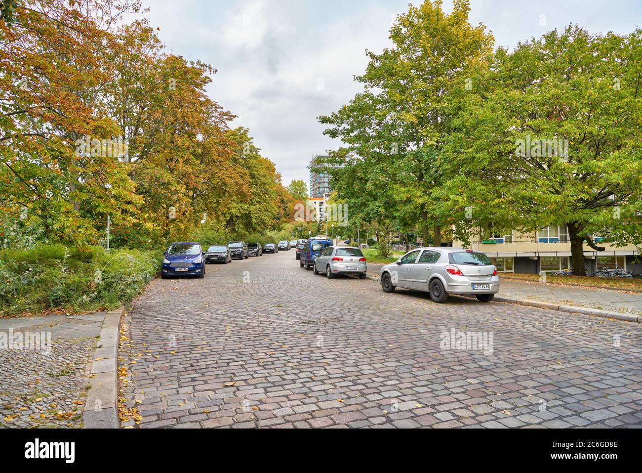 BERLIN, GERMANY - CIRCA SEPTEMBER, 2019: street level view of a road in Berlin in the daytime. Stock Photo