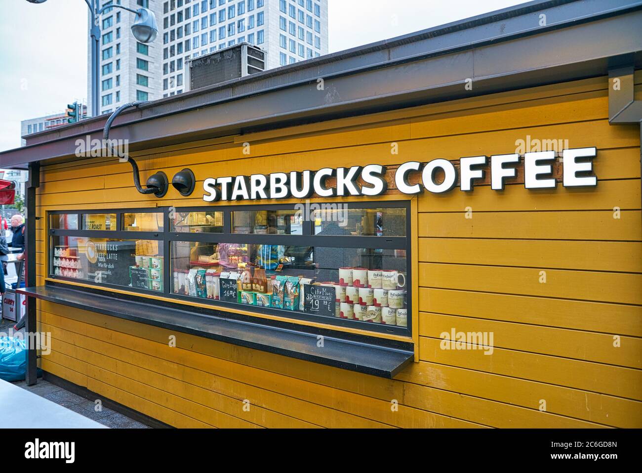 BERLIN, GERMANY - CIRCA SEPTEMBER, 2019: Starbucks Coffee kiosk seen in Berlin. Stock Photo