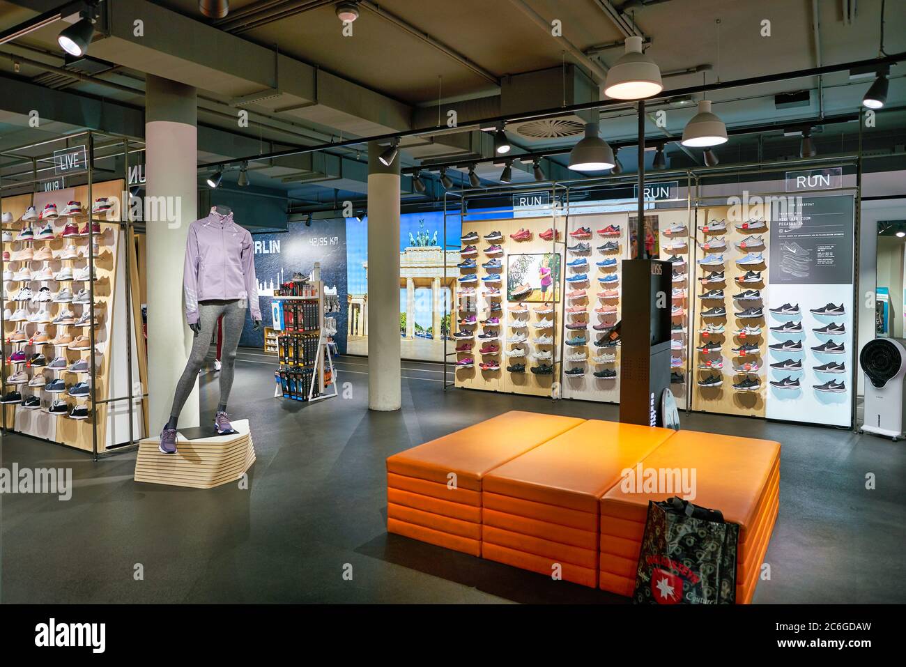 BERLIN, GERMANY - CIRCA SEPTEMBER, 2019: interior shot of Runners Point store in Berlin Stock Photo