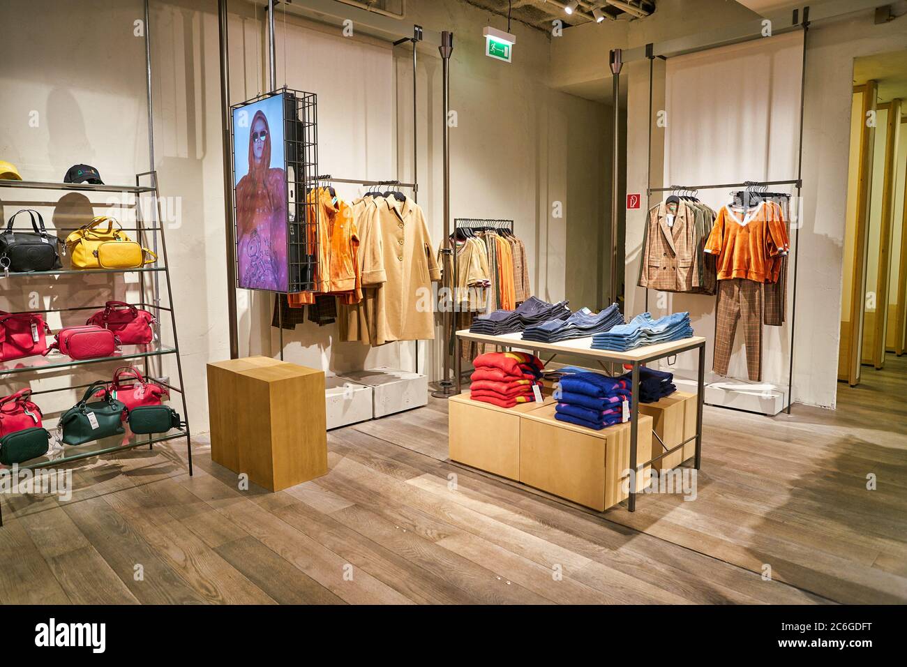 BERLIN, GERMANY - CIRCA SEPTEMBER, 2019: interior shot of United Colors of Benetton store in Berlin. Stock Photo