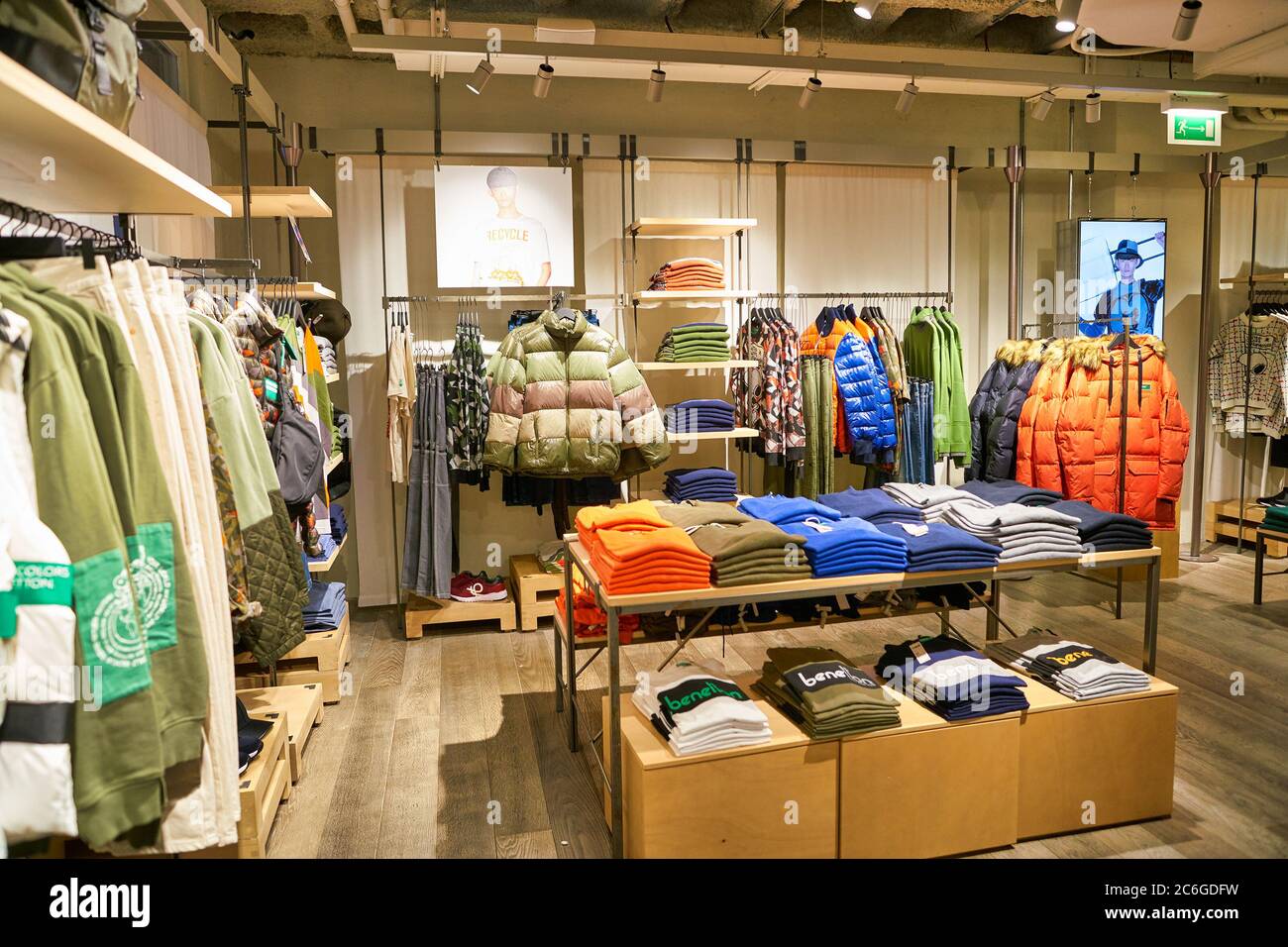 BERLIN, GERMANY - CIRCA SEPTEMBER, 2019: interior shot of United Colors of Benetton store in Berlin. Stock Photo