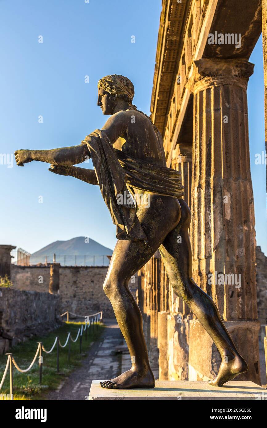 Pompeii city destroyed in 79BC by the eruption of Mount Vesuvius Stock