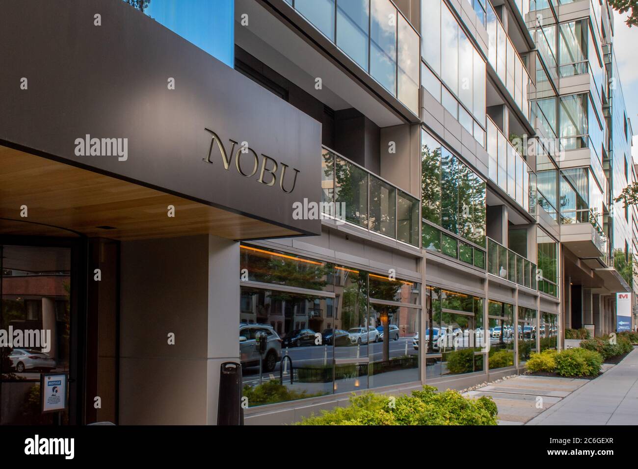 Washington, D.C. / USA July 09 2020 Upscale Nobu restaurant in the