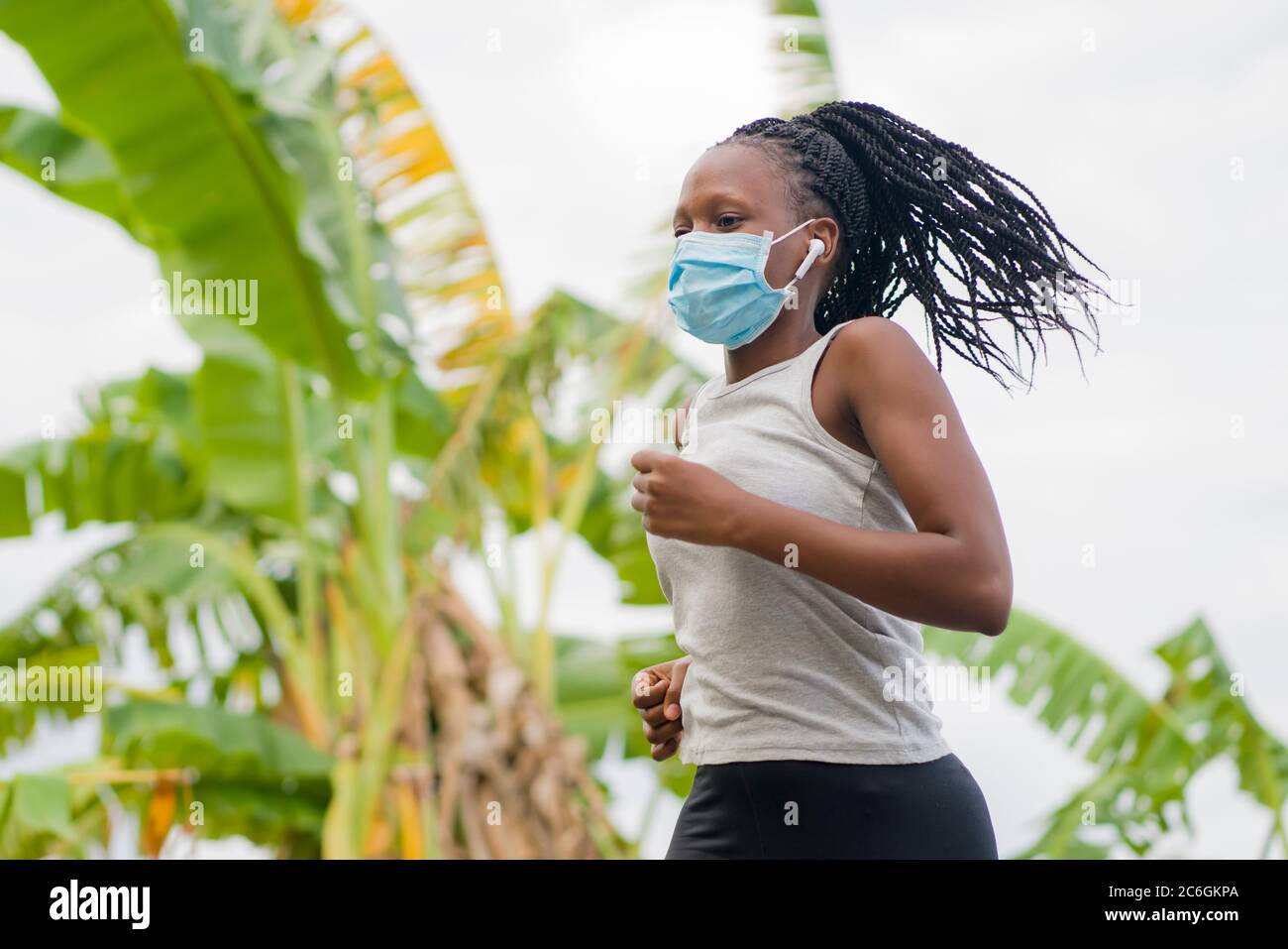 post quarantine runner girl enjoying outdoors workout - young ...