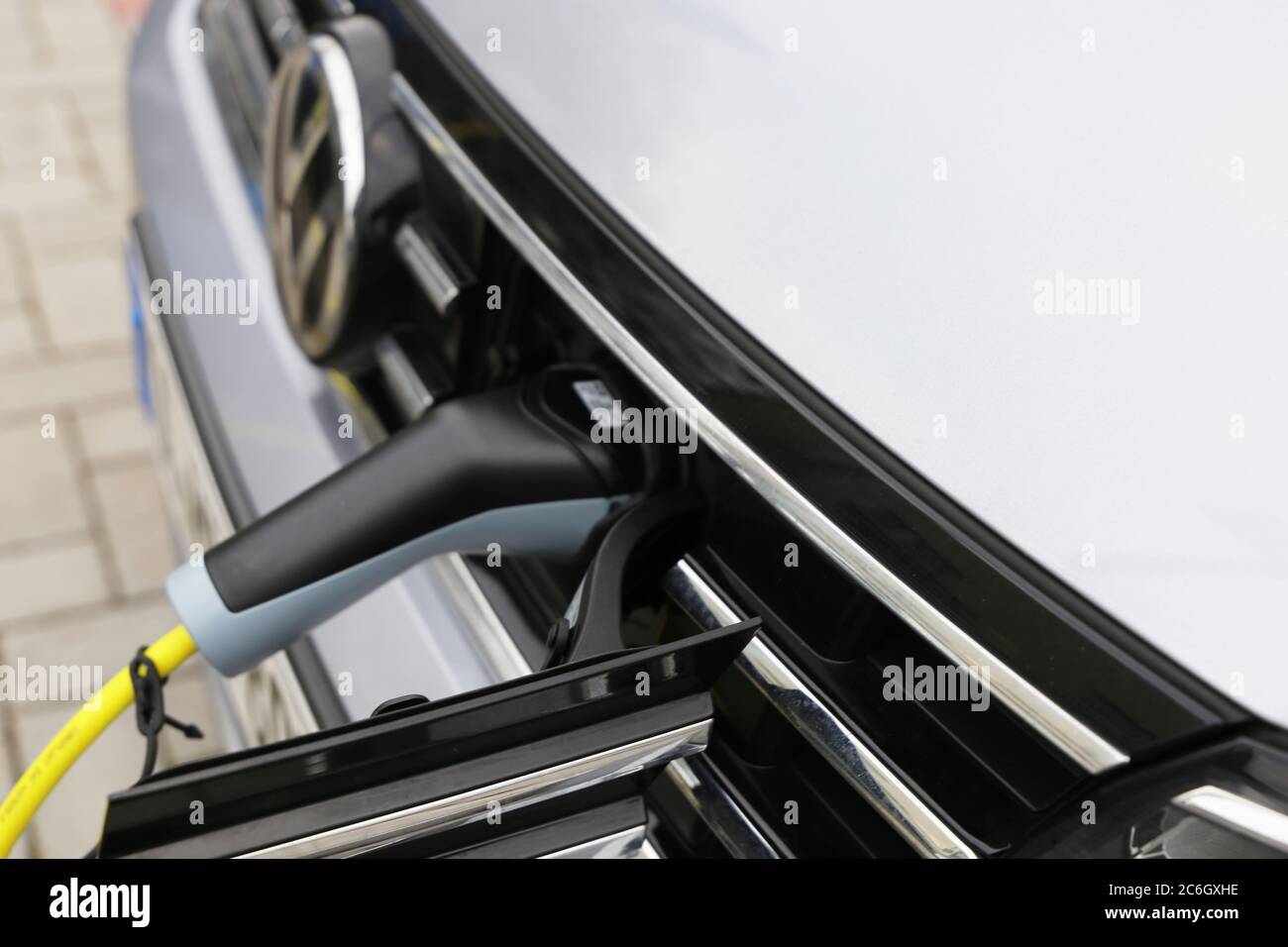 Electric car at the charging station  (Speyer, Germany, January 05, 2020) – editorial use only Stock Photo