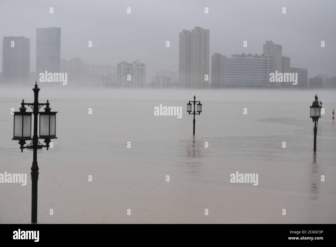 Beijing, China. 8th July, 2020. Photo taken on July 8, 2020 shows an inundated footpath in Tonglu County, east China's Zhejiang Province. Credit: Huang Zongzhi/Xinhua/Alamy Live News Stock Photo