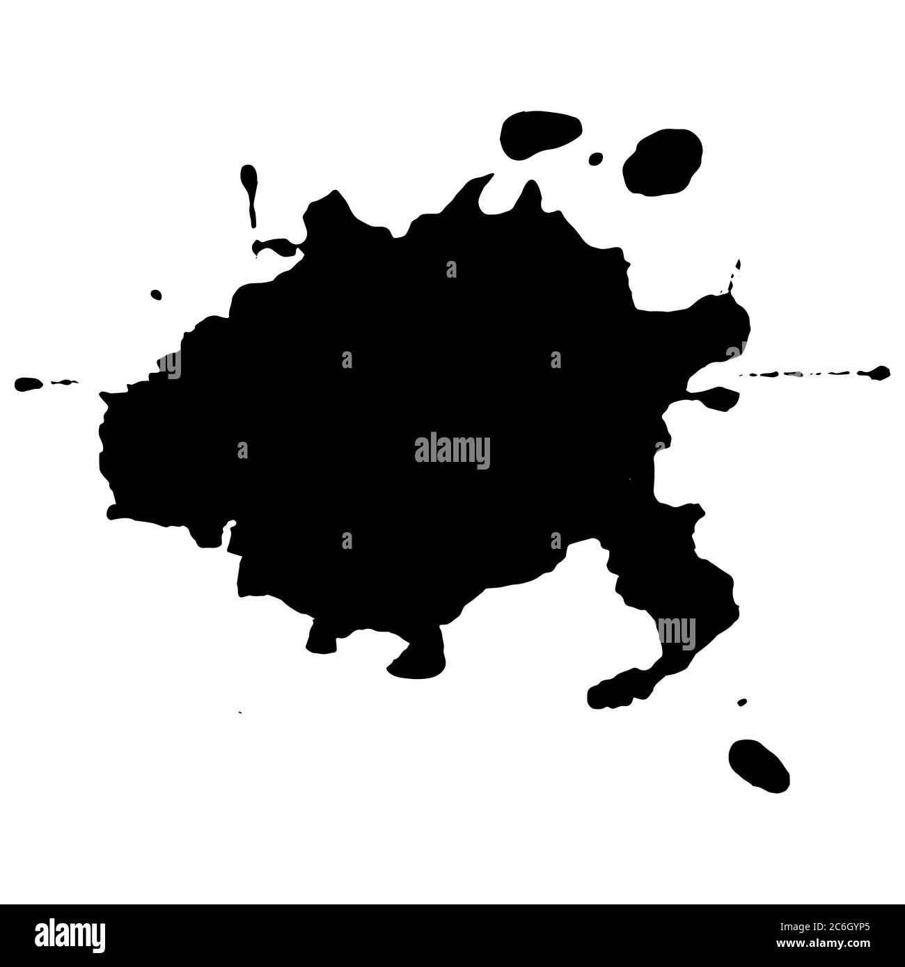 Ink black blot. Abstract stain. Isolate on a white background. Vector illustration Stock Vector