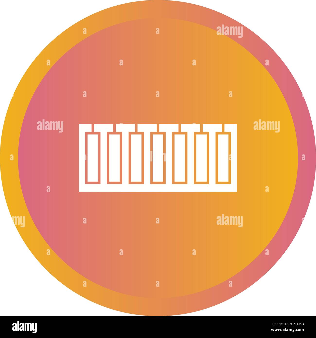 Unique Piano Keys Vector Glyph Icon Stock Vector